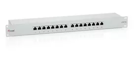 Equip 16 prievadų Cat.6 ekranuotas pataisų skydelis, šviesiai pilkas, RJ-45, auksiniai kontaktai, Cat6, montavimui į stelažą, 1U, pilkas