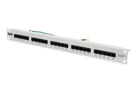 DIGITUS CAT 3 ISDN skirstymo panelis, neekranuotas, 25 prievadų RJ45, 8P4C, LSA, 1U, montavimui į stelažą, pilka RAL 7035