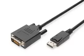 ASM AK-340301-030-S ASSMANN Laidas DisplayPort 1.1a su fiksatoriumi Tipas DP/DVI-D (24+1) Vyriškas/Vyriškas Juodas 3m