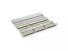 Equip 48 prievadų Cat.6 ekranuotas pataisinis skydelis, juodas, RJ-45, auksuotas, Cat6, montavimas į stelažą, 1U