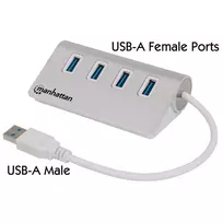 USB skirstytuvas Manhattan 4 prievadų USB-A 3.0