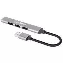 Manhattan USB-A 4 prievadų šakotuvas, 1x USB 3.2 Gen1, 3x USB 2.0, aliuminis
