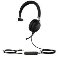 Yealink UH38 Mono Teams laidinė ausinė su mikrofonu, USB-C/USB, juoda