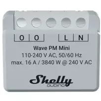Išmanusis jungiklis Shelly Qubino Wave PM Mini Grey, belaidis, 110–240V, 16A, 24–30V DC, 868,4 MHz