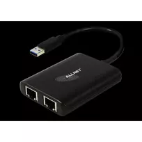 USB 3.0 tinklo adapteris ALLNET ALL-NC-2G-102-USB-A su 2x Gigabit Ethernet ir USB stotelė