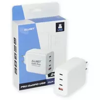 ALLNET Power Supply PSU-GaNPD-USB-1A3C-200W — 200 W GaN USB įkroviklis, 1× USB-A, 3× USB-C