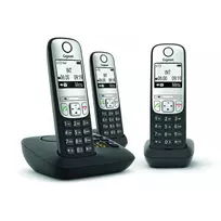 Gigaset A690A Trio juodas – belaidis analoginis telefonas su 3 rageliais