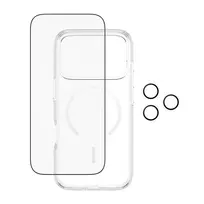 PanzerGlass CARE 3-in-1 Flagship Explorer apsauginis rinkinys iPhone 17 Pro — grūdintas stiklas, PET, silikonas, permatomas