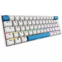 Sharkoon SGK50 S4 klaviatūra, laidas USB, QWERTZ vokiškas, balta, 60% RGB LED
