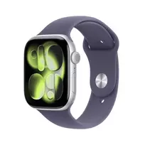 APPLE Watch Series 11 GPS + Cellular 46 mm sidabrinis aliuminio korpusas su Purple Fog sportine juosta M/L