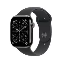 APPLE Watch Series 11 GPS + Cellular 46mm slate Titanium korpusas su juodu sportiniu dirželiu M/L