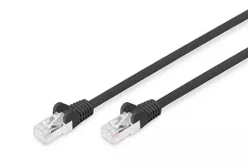 DIGITUS DB-160144-050-S CAT6 S/FTP tinklo jungiamasis kabelis, RJ45 kištukas/kištukas, 5 m, juodas