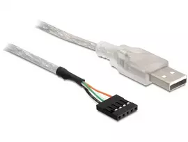 USB 2.0 A tipo kištukas į vidinę 4 kontaktų jungtį kabelis DeLOCK 83078 sidabrinis