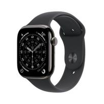 Išmanusis laikrodis Apple Watch Series 11 GPS + Cellular 42 mm Slate Titanium korpusas, juodas sportinis dirželis M/L