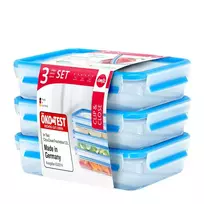 EMSA 515645 maisto laikymo dėžutė stačiakampė 1,2 L skaidri 3 vnt.