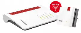FRITZ!Mesh rinkinys 7530 AX + 1200 AX dviejų juostų (2,4 GHz / 5 GHz) Wi-Fi 6 (802.11ax) Raudona, Balta