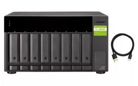 QNAP TL-D800C išorinis diskų dėklas HDD/SSD, juoda, pilka, 2.5/3.5 colio