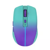 INCA IWM-511RM belaidė pelė – RF belaidis + Bluetooth + USB Type-C – 1600 DPI – 6 mygtukai – žalia violetinė