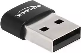 Delock USB adapteris – USB (kištukas) į USB-C (lizdas) – USB 2.0 5 A – juodas (60002)