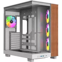 PC korpusas Thermaltake View 380 XL WS ARGB Snow White — Midi bokštas, ATX palaikymas, su langu