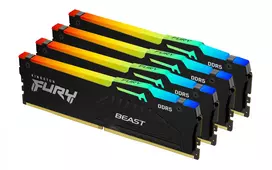 Kingston FURY Beast 128GB (4x32GB) DDR5 5200MT/s CL40 DIMM RGB atminties rinkinys