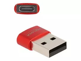 Delock USB adapter - USB (M) į 24 kontaktų USB-C (M) - USB 2.0 3 A - Raudonas (60050)