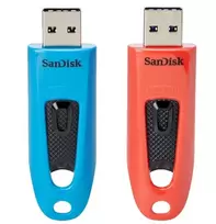 WESTERN DIGITAL SanDisk Cruzer Ultra 64GB USB atmintinė – USB 3.0 – Raudona, dviejų vienetų pakuotė