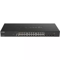 D-Link 24 prievadų 10GBASE-T + 4 prievadų 10/25G SFP28 išmanusis valdomas jungiklis