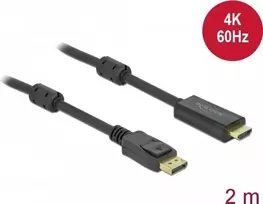 Delock Aktives DisplayPort 1.2 zu HDMI Kabel 4K, 60Hz, 2m