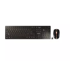 CHERRY DW 9100 SLIM belaidė klaviatūra su pele, RF Wireless + Bluetooth, juoda