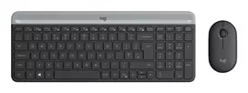 LOGITECH MK470 belaidė klaviatūra ir pelė – kompaktiškas rinkinys (grafitas, AZERTY belgų išdėstymas)