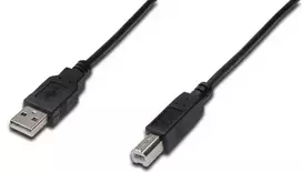 DIGITUS USB jungiamasis kabelis, tipas A - B M/M, 3 m, USB 2.0, juodas