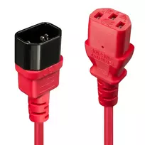 Lindy 0,5 m prailginimo laidas IEC, raudonas, C14 – C13