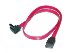 DIGITUS SATA jungiamasis kabelis, L tipo M/M, 50cm, 90° l-ankštinis - tiesus, SATA II/III raudonas