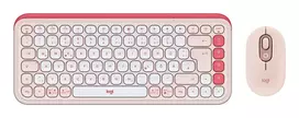 LOGITECH POP Icon Combo - Rožinė ir Balta - belaidis klaviatūros ir pelės rinkinys (QWERTZ vokiškas išdėstymas)