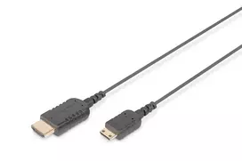 DIGITUS HDMI High Speed Connection Cable - HDMI-Kabel - HDMI männlich zu 19 pin mini HDMI Type C männlich - 2,0m - Doppelisolierung - Schwarz - geform