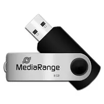 MediaRange MR908NTRL USB atmintukas 8GB USB Type-A 2.0 Juodas - Sidabrinis (MR908NTRL)
