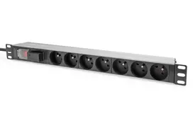 Digitus 19 inch 1U PDO su 7 kištukiniais lizdais CEE 7/5, 2 m kabelis