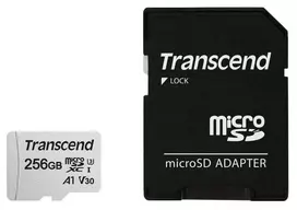 TRANSCEND Micro SDXC kortelė 300S 256GB UHS-I U3 su adapteriu