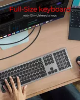 Belaidė klaviatūra KeySonic KSK-8023BTRF (DE) universali Bluetooth QWERTZ vokiška antracitinė, juoda