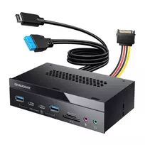 GrauGear G-MP03-CR-AU Daugiafunkcis priekinis skydelis 4 prievadų USB šakotuvas + kortelių skaitytuvas (USB, SD, microSD)