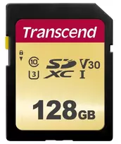 Flash atminties kortelė Transcend 128GB SDXC UHS-I 500S