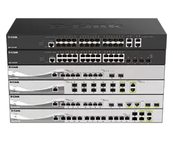 D-Link DXS-1210-28S 24 prievadų 10G SFP+, 4 prievadų 10GBASE-T valdomas tinklo jungiklis