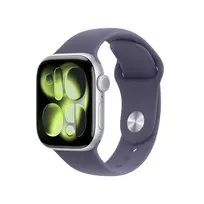 APPLE Watch Series 11 GPS + Cellular 42 mm sidabrinis aliuminio korpusas su purpurinio rūko sportine juostele S/M