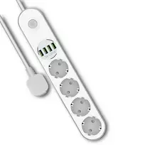 Prailginimo laidas Colorway CW-CHE44W 2m 4 AC lizdai 4 USB baltas
