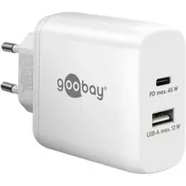 Goobay 65412 45 W USB-C PD dvigubas greitasis įkroviklis baltas