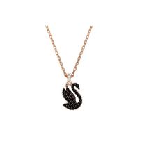 Swarovski Swan swan pattern pendant necklace women's black 5678046 juoda