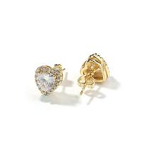 THE BLING KING Heart Shaped Earring Micro Paved Clear Cubic Zirconia Elegant Simple Earring Luxury Jewelry Gift For Women Girl auksas