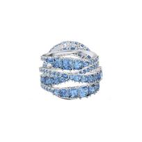 Swarovski TWIST spiralės formos 125-ojo jubiliejaus dirbtinio kristalo žiedas moterims 5582809 mėlyna