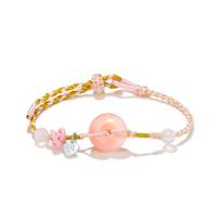 Barbie Agate/chalcedony bracelet Recruiting Peach Blossom Ping An Buckle New Chinese Style National Style Ice Translucent Pink Ruyi Buckle Ba2506080 balta